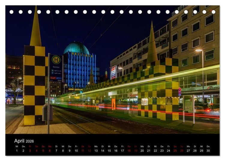 Produktbild: Hannover bei Nacht 2026 (Tischkalender 2026 DIN A5 quer), CALVENDO Monatskalender