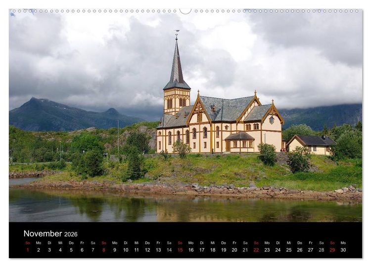 Produktbild: Lofoten (Wandkalender 2026 DIN A2 quer), CALVENDO Monatskalender