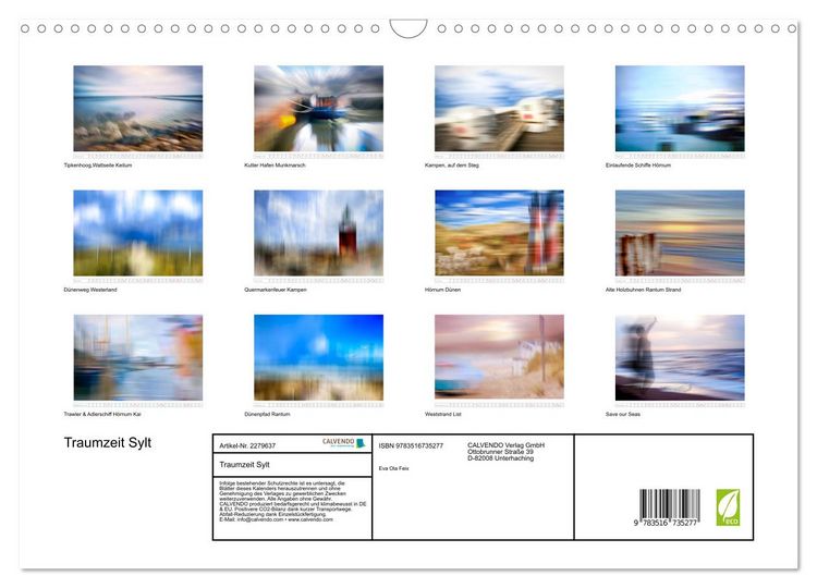 Produktbild: Traumzeit Sylt (Wandkalender 2026 DIN A3 quer), CALVENDO Monatskalender