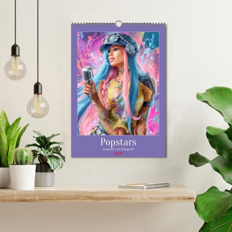 Produktbild: Popstars - Inspiriert vom Mangastil (Wandkalender 2026 DIN A3 hoch), CALVENDO Monatskalender