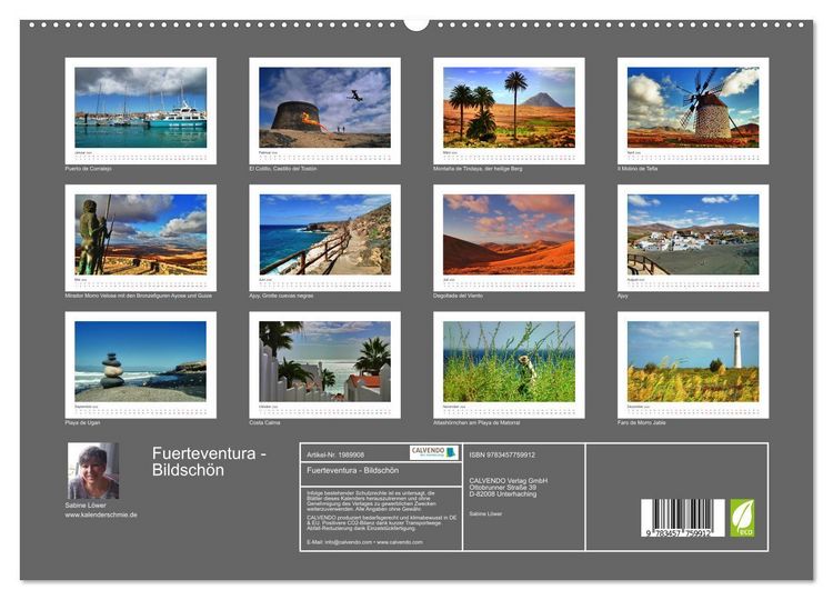 Produktbild: Fuerteventura - Bildsch&ouml;n (hochwertiger Premium Wandkalender 2026 DIN A2 quer), Kunstdruck in Hochglanz