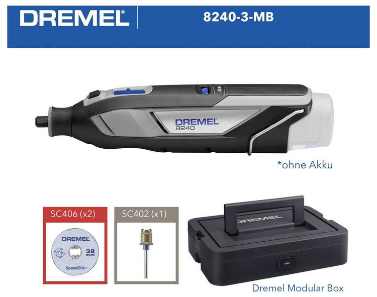 Produktbild: Dremel DREMEL 8240-3-MB (ohne Akku) F0138240KB Multifunktionswerkzeug ohne Akku, ohne Ladeger&auml;t 12 V