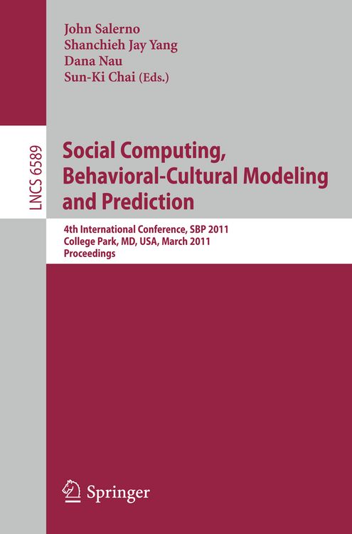 Produktbild: Social Computing, Behavioral-Cultural Modeling and Prediction