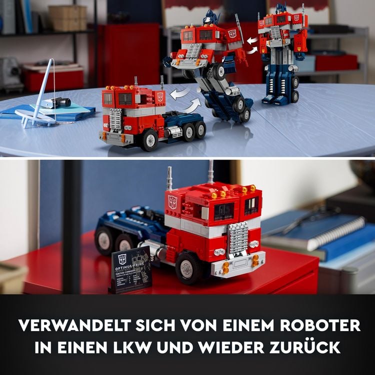 Produktbild: LEGO Icons 10302 Optimus Prime, Transformers 2-in-1 Set, LKW und Roboter