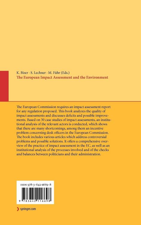 Produktbild: The European Impact Assessment and the Environment