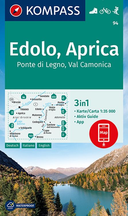 Produktbild: KOMPASS Wanderkarte 94 Edolo, Aprica, Ponte di Legno, Val Camonica 1:35.000