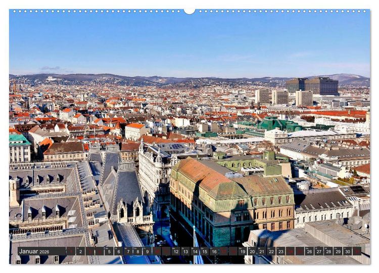Produktbild: WIEN von oben (Wandkalender 2026 DIN A2 quer), CALVENDO Monatskalender