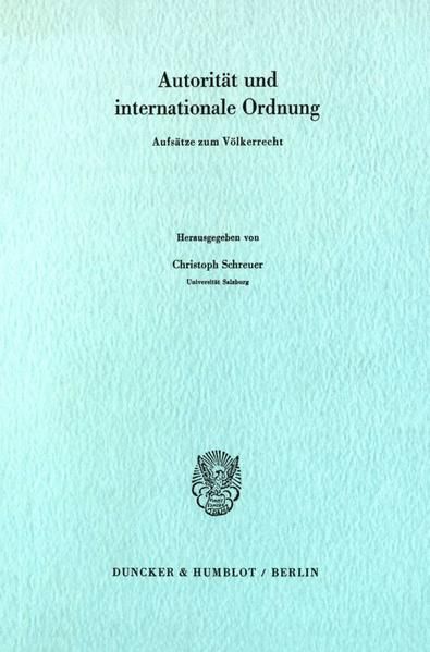 Produktbild: Autorit&auml;t und internationale Ordnung.