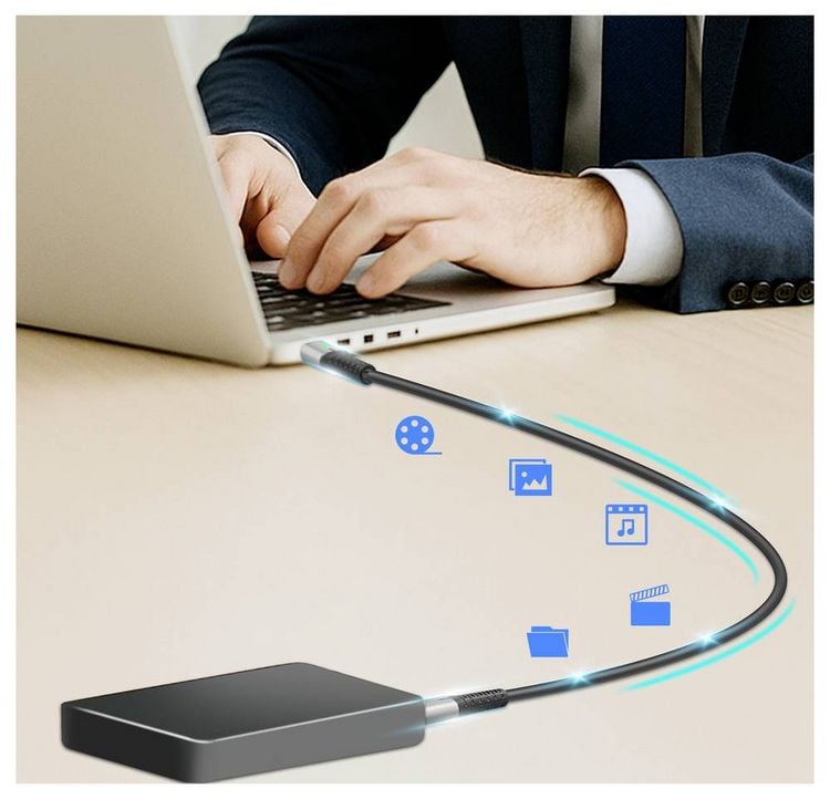 Produktbild: LogiLink USB-C&reg; Kabel USB 3.2 Gen2x2 USB-C&reg; Stecker 1.50 m Schwarz mit LED, 4K UHD, beidseitig verwendbarer Stecker CU0433