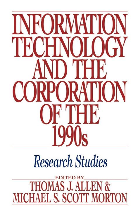 Produktbild: Information Technology and the Corporation of the 1990s