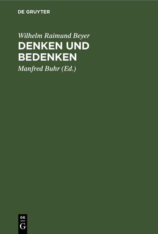 Produktbild: Denken und Bedenken
