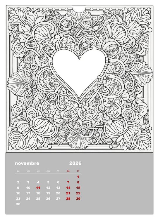 Produktbild: Coloriage (Calendrier mural 2026 DIN A4 horizontal), CALVENDO calendrier mensuel