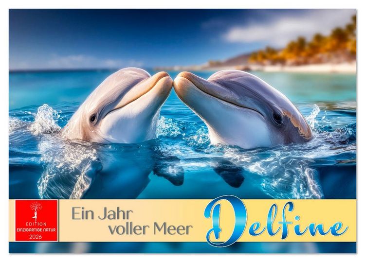 Produktbild: Delfine - ein Jahr voller Meer (Tischkalender 2026 DIN A5 quer), CALVENDO Monatskalender
