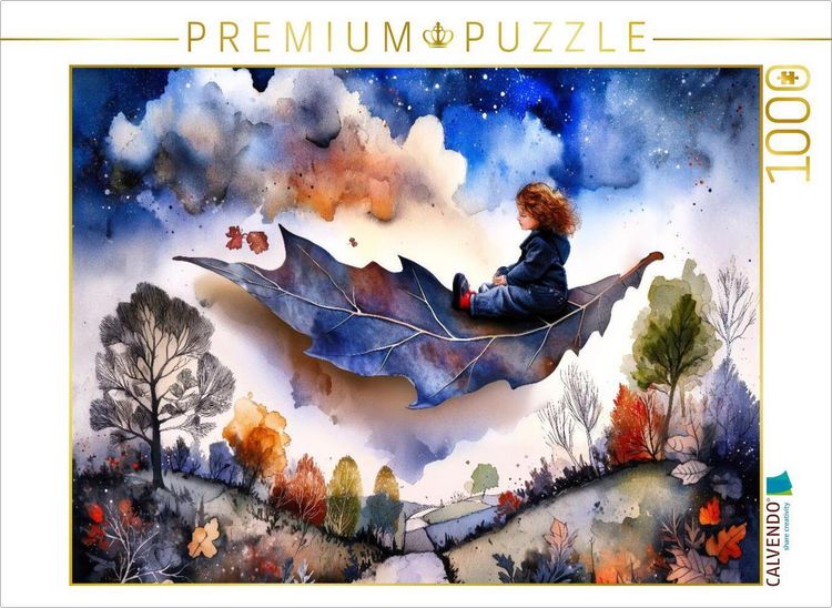 Produktbild: CALVENDO Puzzle Auf einem Blatt durch die Luft segeln | 1000 Teile Lege-Gr&ouml;&szlig;e 64x48cm Foto-Puzzle f&uuml;r gl&uuml;ckliche Stunden