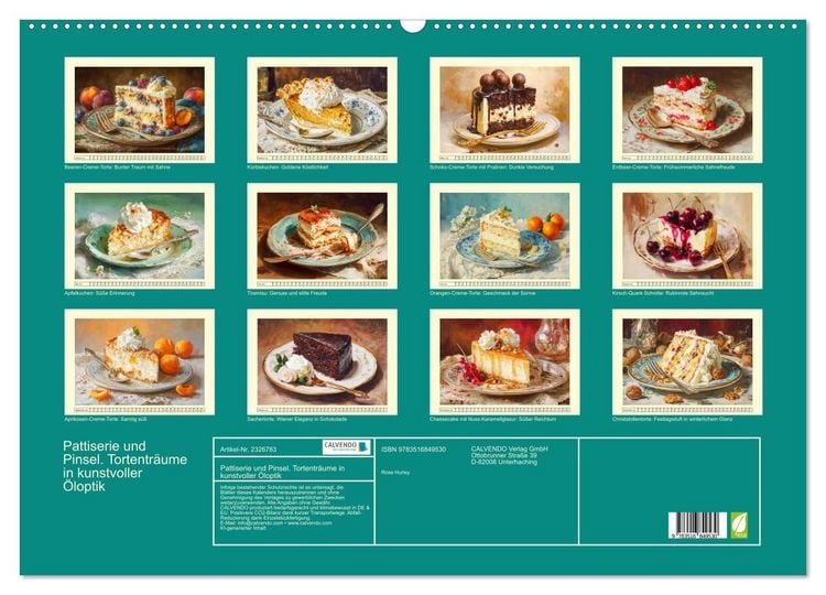 Produktbild: Pattiserie und Pinsel. Tortentr&auml;ume in kunstvoller &Ouml;loptik (Wandkalender 2027 DIN A2 quer), CALVENDO Monatskalender