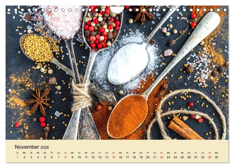 Produktbild: Aromatische Gew&uuml;rze. Die himmlischen Kostbarkeiten aus aller Welt (Wandkalender 2026 DIN A4 quer), CALVENDO Monatskalender