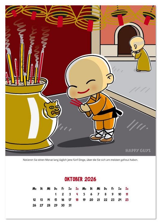 Produktbild: Happiness 2026 (Tischkalender 2026 DIN A5 hoch), CALVENDO Monatskalender