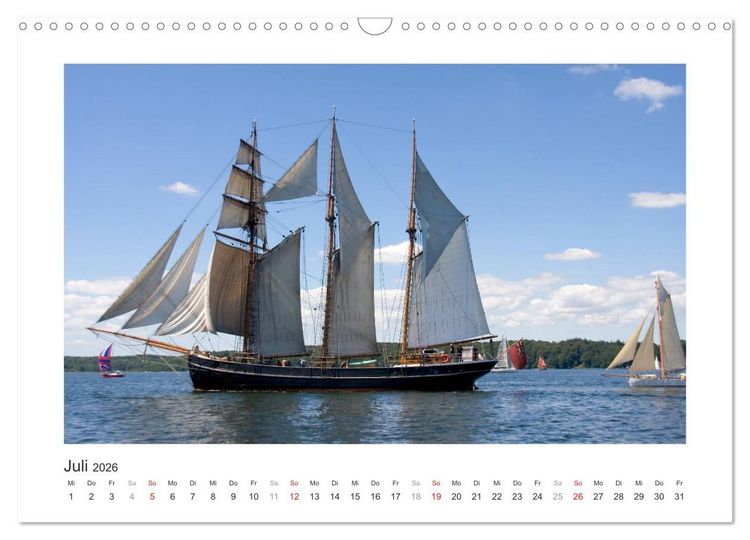 Produktbild: Historische Segelschiffe auf der Ostsee (Wandkalender 2026 DIN A3 quer), CALVENDO Monatskalender