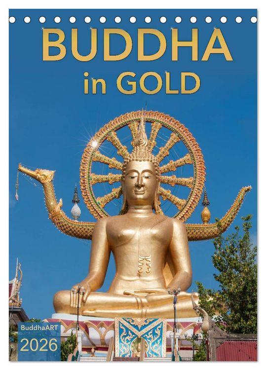 Produktbild: BUDDHA in GOLD (Tischkalender 2026 DIN A5 hoch), CALVENDO Monatskalender