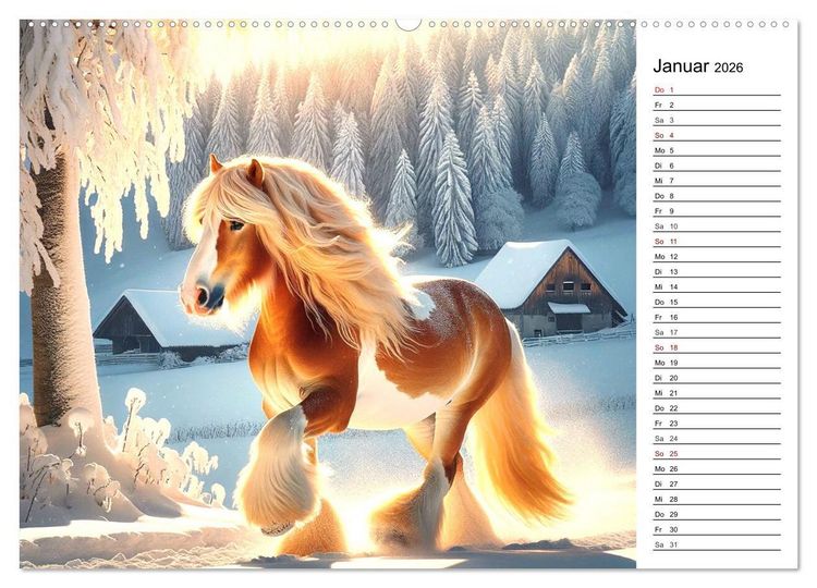 Produktbild: Tinker Tr&auml;ume - Ein Jahr auf zauberhaften Weiden (hochwertiger Premium Wandkalender 2026 DIN A2 quer), Kunstdruck in Hochglanz