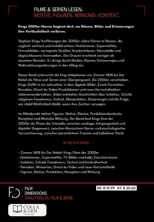 Produktbild: Stephen King &ndash; Die Filme, Band 3: 2000 bis 2009 (Ein Film Dimensions Buch)