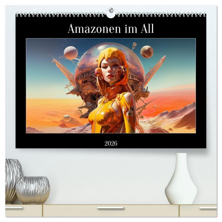 Produktbild: Amazonen im All (hochwertiger Premium Wandkalender 2026 DIN A2 quer), Kunstdruck in Hochglanz