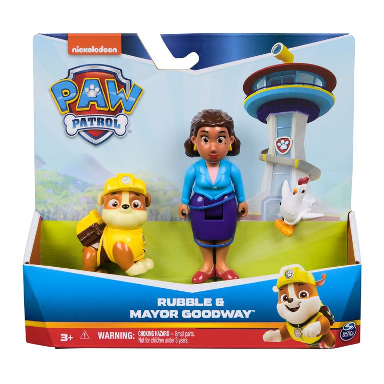 Produktbild: PAW Patrol Hero Pups &ndash; Actionfigurenset mit Rubble Hundefigur, B&uuml;rgermeisterin Gutherz Figur und Henrietta H&uuml;hner Figur
