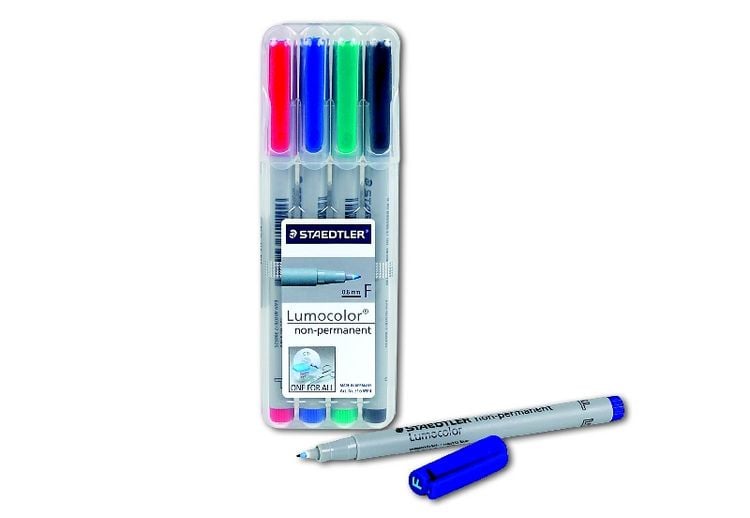 Produktbild: Folienschreiber Lumocolor 4er Etui wasserlöslich