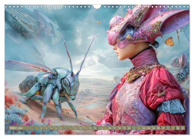 Produktbild: Insektenplanet - Surrealer Science-Fiction (Wandkalender 2026 DIN A3 quer), CALVENDO Monatskalender