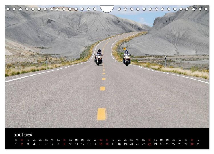 Produktbild: Born to be wild &ndash; Les &Eacute;tats-Unis en Harley-Davidson (Calendrier mural 2026 DIN A4 vertical), CALVENDO calendrier mensuel