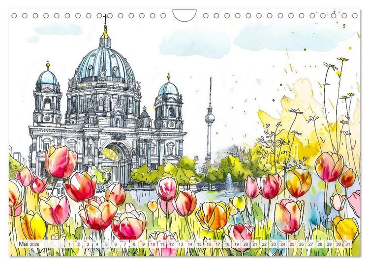 Produktbild: Berlin Impressionen - Kunstvolle Stadtansichten der Seele Berlins (Wandkalender 2026 DIN A4 quer), CALVENDO Monatskalender
