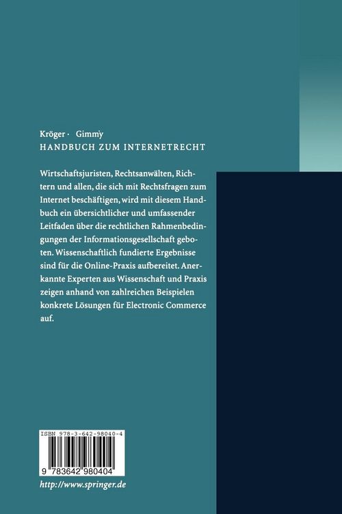 Produktbild: Handbuch zum Internetrecht