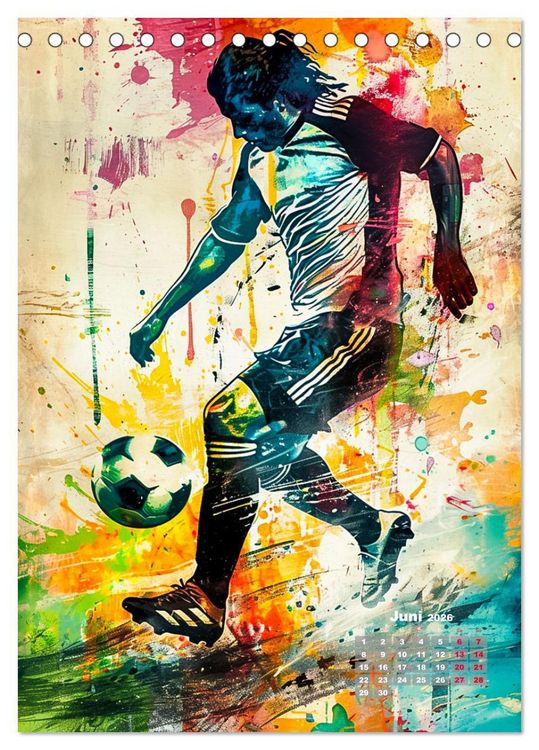 Produktbild: Fussball - Spieler in Action (Tischkalender 2026 DIN A5 hoch), CALVENDO Monatskalender