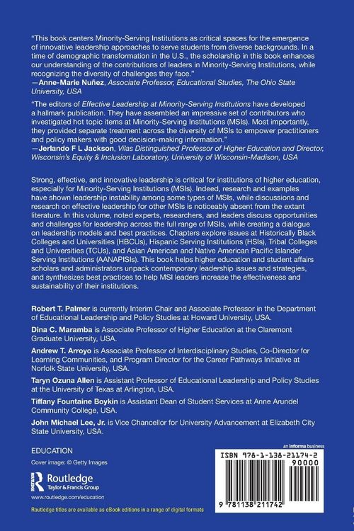 Produktbild: Effective Leadership at Minority-Serving Institutions