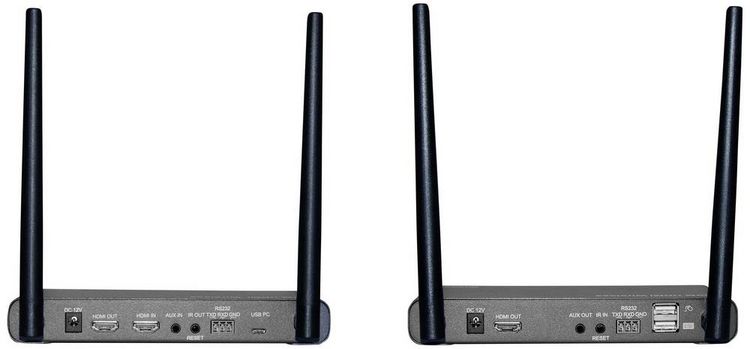 Produktbild: SpeaKa Professional SP-HDE-620 HDMI-Funk&uuml;bertragung (Set) 100 m 5 GHz 3840 x 2160 Pixel KVM-Funktion (Tastatur, Bildschirm, Maus), mit Loop-Funktion