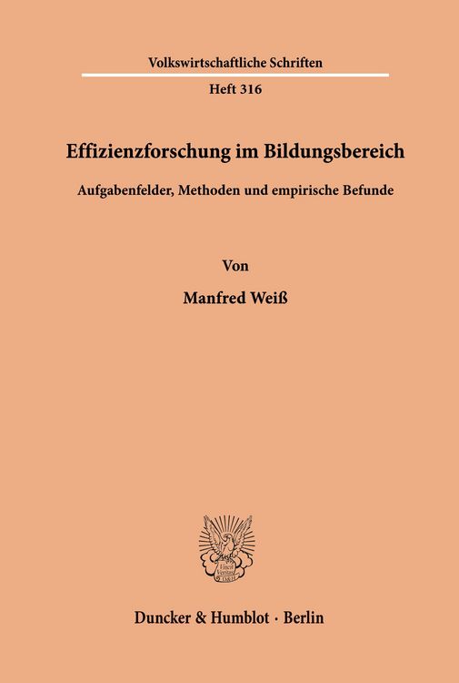 Produktbild: Effizienzforschung im Bildungsbereich.
