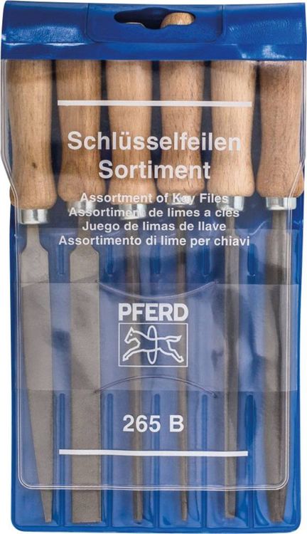 Produktbild: PFERD TOOLS 11706100 Schl&uuml;sselfeilen-Set Hieb 2 inkl. Feilenheften in Kunststofftasche L&auml;nge 100 mm 1 St.