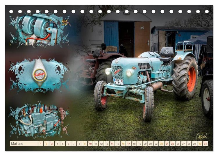 Produktbild: Oldtimer - Traktoren Parade (Tischkalender 2026 DIN A5 quer), CALVENDO Monatskalender