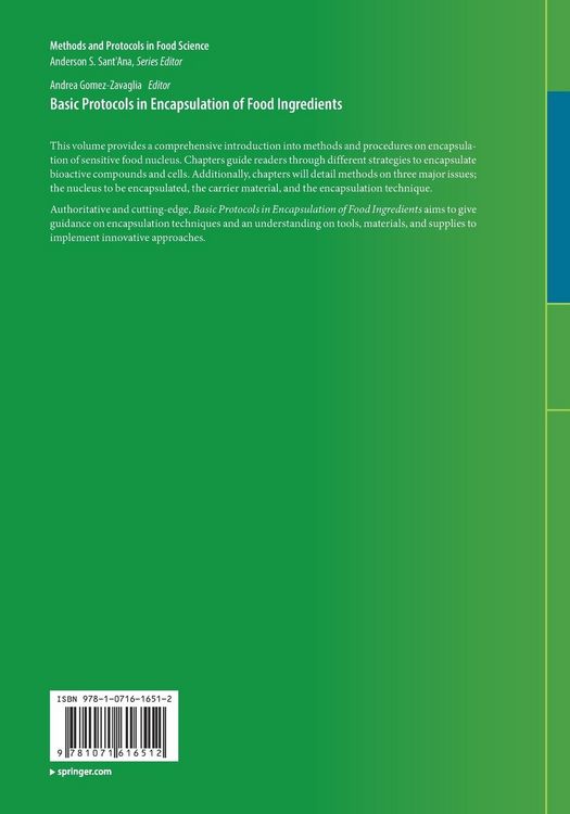 Produktbild: Basic Protocols in Encapsulation of Food Ingredients