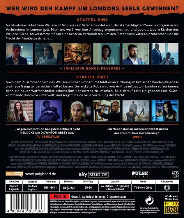 Produktbild: Gangs of London - Staffel 1+2 - (Limitierte Edition mit Artcards) [5 BRs]