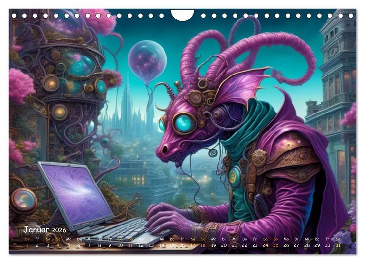 Produktbild: unm&ouml;gliche Traumwelten (Wandkalender 2026 DIN A4 quer), CALVENDO Monatskalender