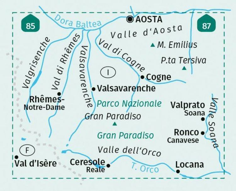 Produktbild: KOMPASS Wanderkarte 86 Parco Nazionale Gran Paradiso, Valle d'Aosta, Valle dell'Orco 1:50.000