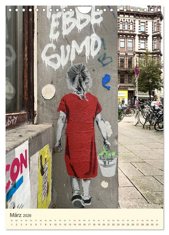 Produktbild: Hamburg StreetArt Classics (Wandkalender 2026 DIN A4 hoch), CALVENDO Monatskalender
