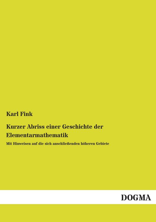 Produktbild: Kurzer Abriss einer Geschichte der Elementarmathematik