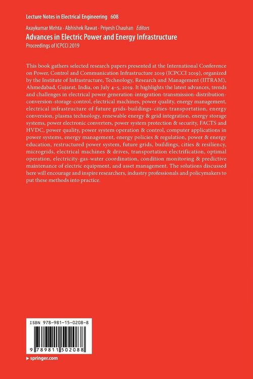 Produktbild: Advances in Electric Power and Energy Infrastructure