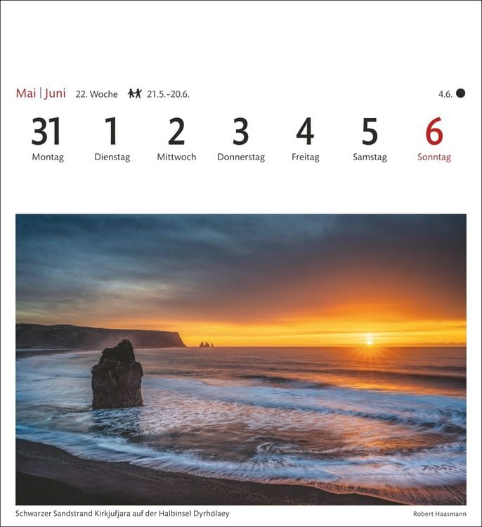 Produktbild: Island Sehnsuchtskalender 2027 - Wochenkalender mit 53 Postkarten