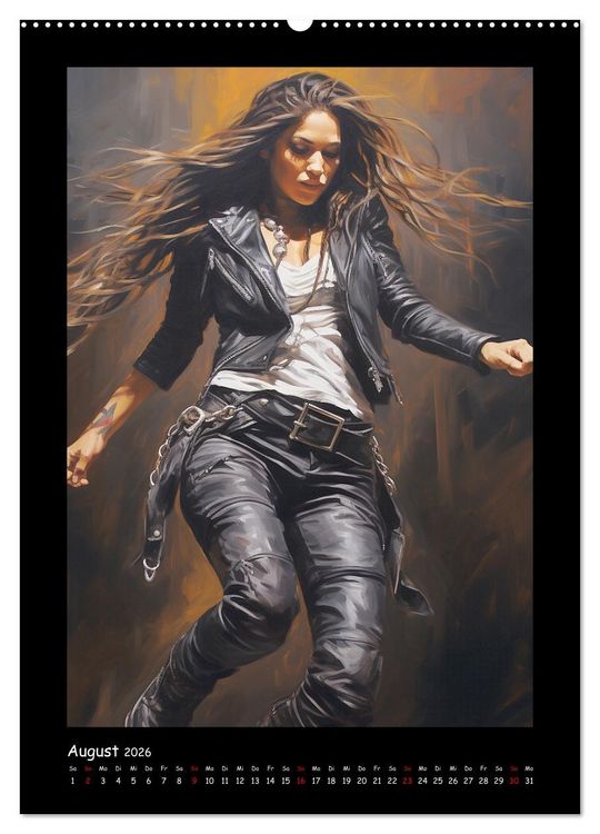 Produktbild: Heavy Metal-Queens. Wilde Rock- und Metal-Girl Paintings (hochwertiger Premium Wandkalender 2026 DIN A2 hoch), Kunstdruck in Hochglanz