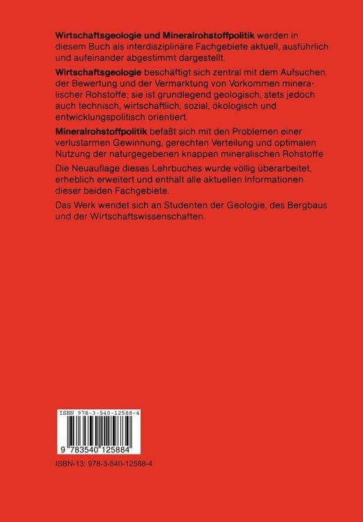 Produktbild: Wirtschaftsgeologie und Rohstoffpolitik