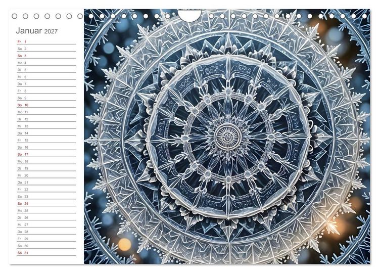 Produktbild: Natural Mandalas - Kraftvolle KI Mandalas aus Naturmaterialien (Wandkalender 2027 DIN A4 quer), CALVENDO Monatskalender
