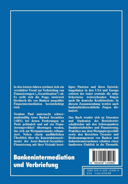 Produktbild: Bankenintermediation und Verbriefung